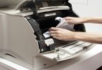 Freeing up a paper jam in hp printer