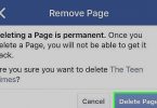 how to facebook page delete
